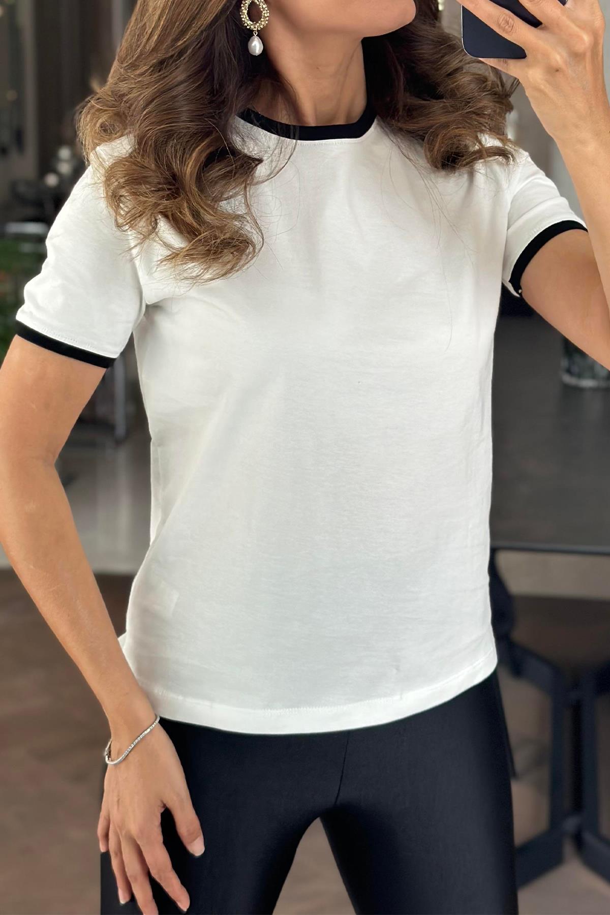 Basic-T-Shirt mit Fahrradkragen