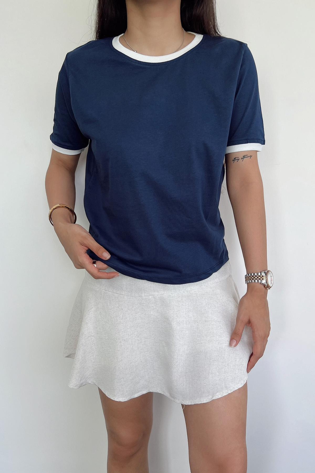 Basic-T-Shirt mit Fahrradkragen