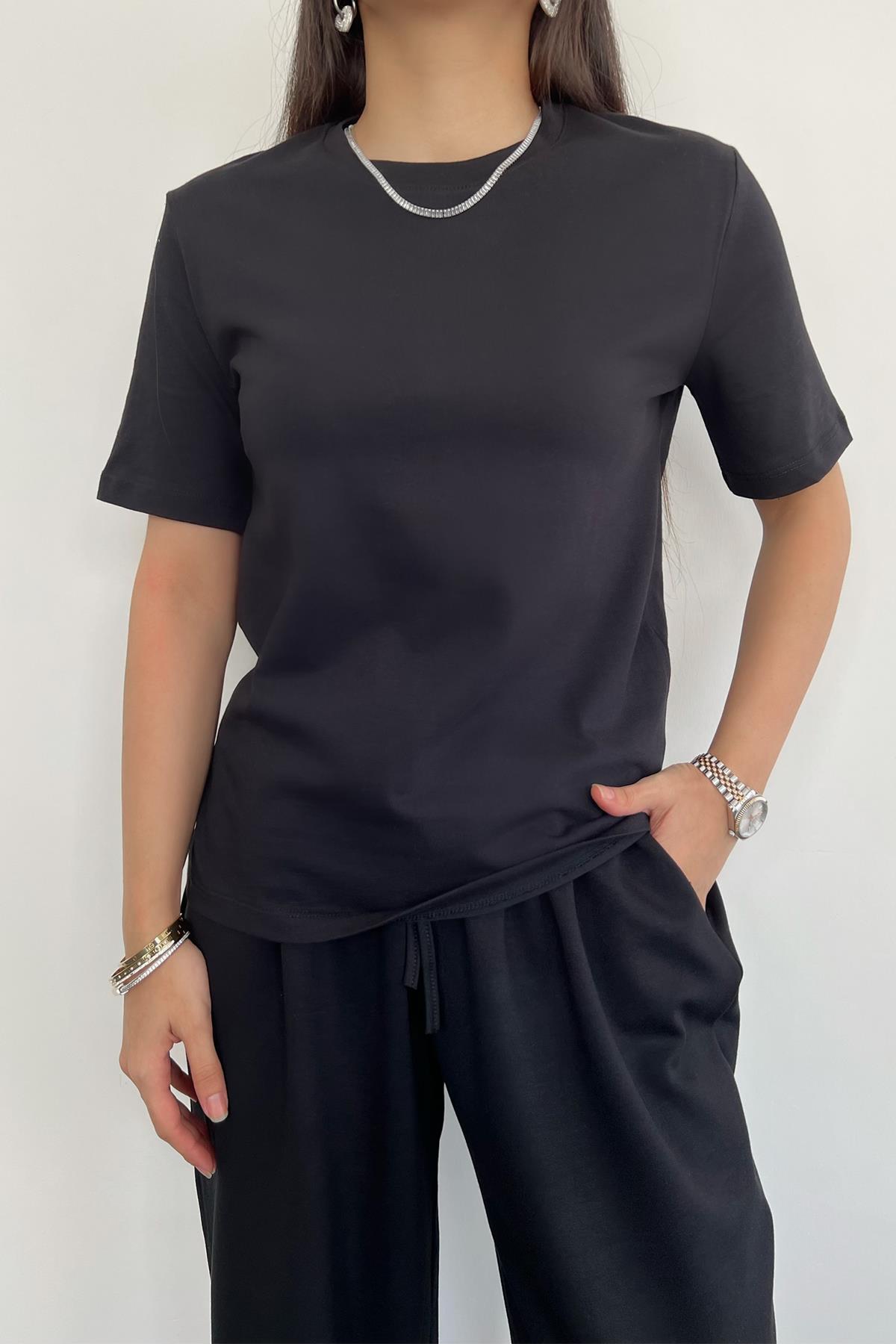 MASSİMO BİSİKLET YAKA BASIC TİŞÖRT SİYAH