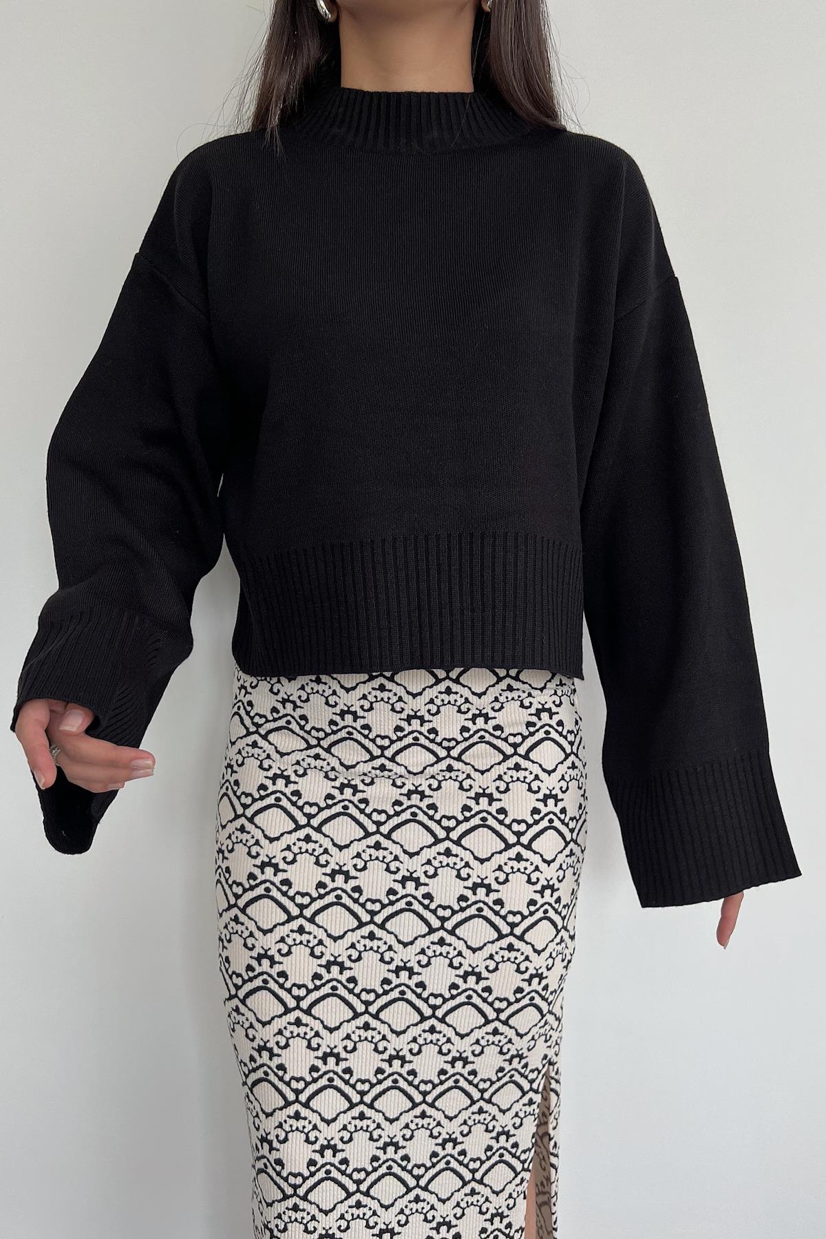 BALIKÇI YAKA UZUN WITH CROP TRİKO