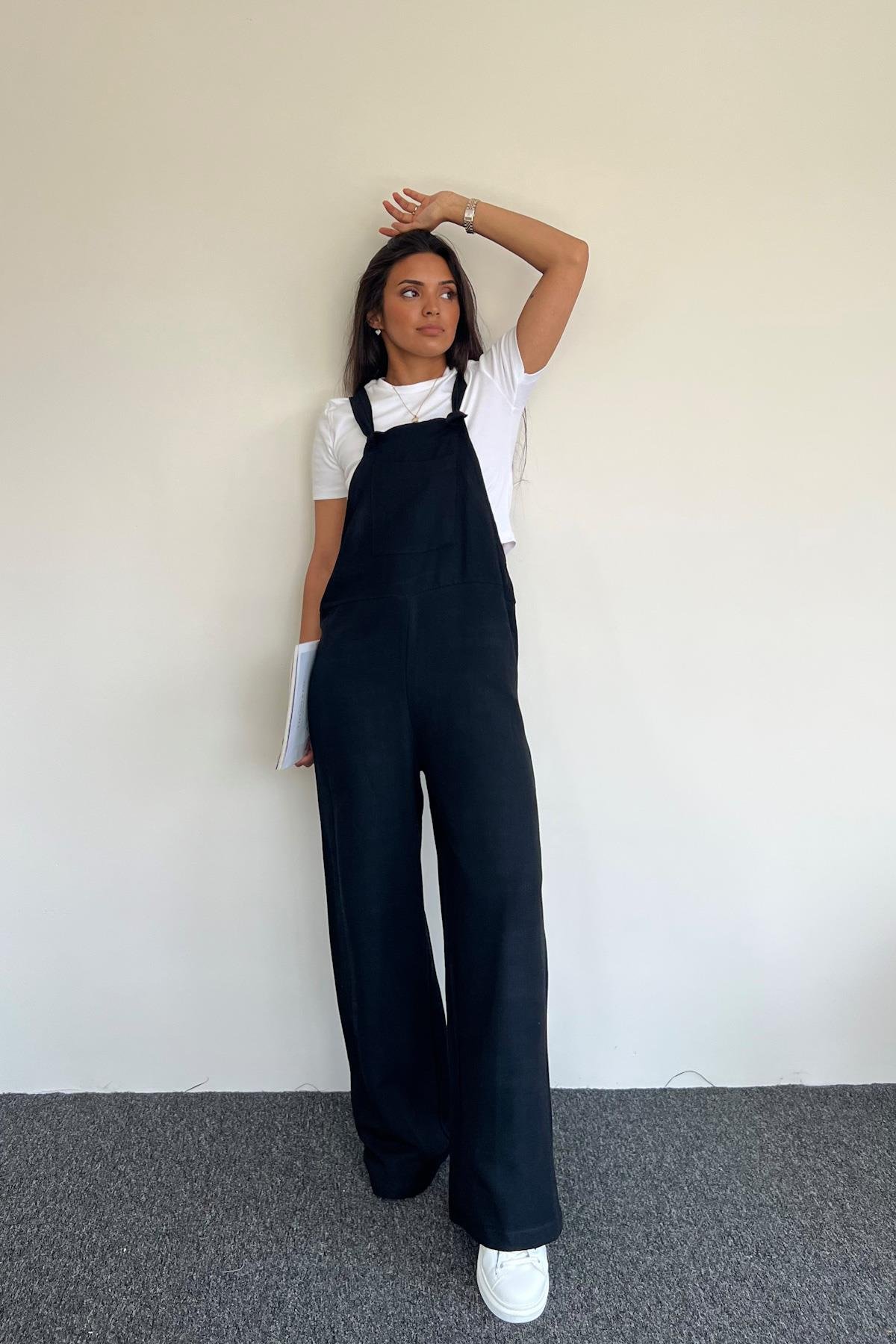 LINEN JUMPSUIT WITH FRONT POCKET