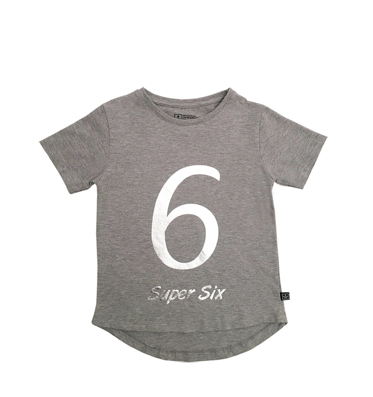 6 yaş 'Super Six' T-shirt - Gri