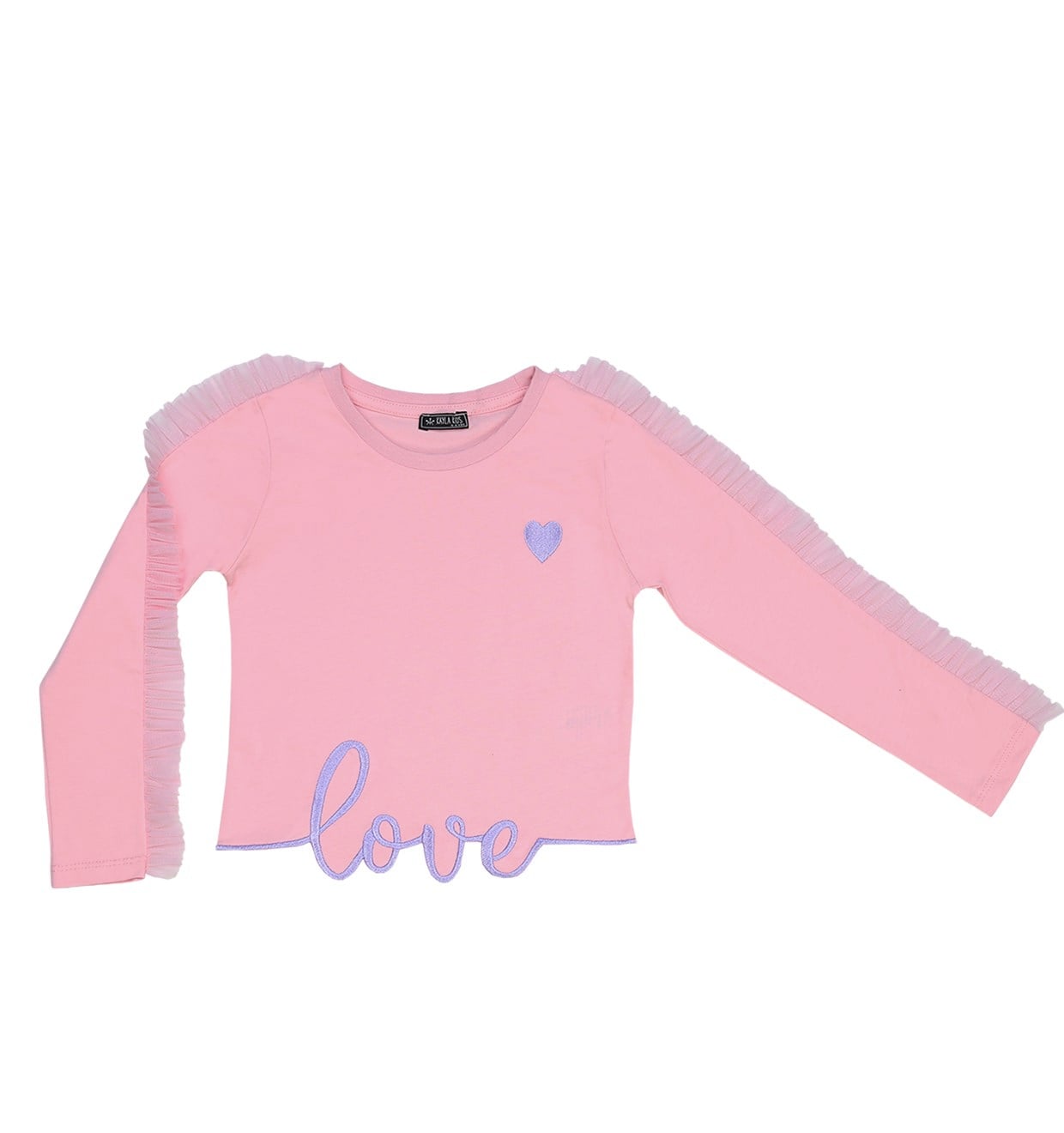 Love Tül Kollu T-shirt