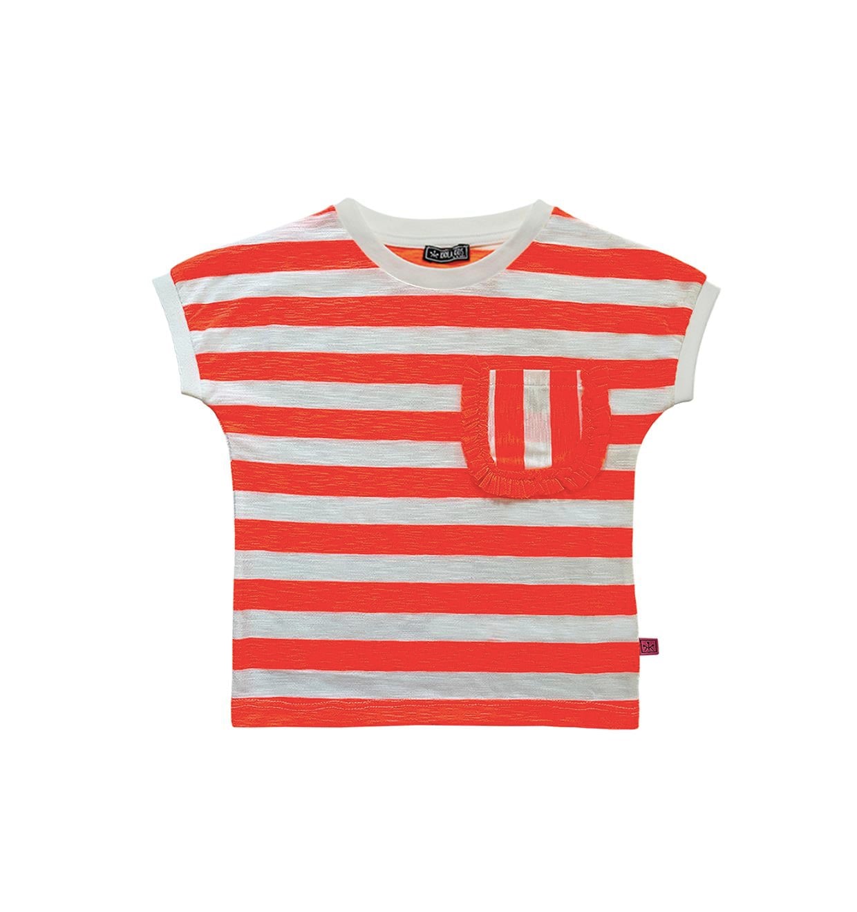 Neon Orange Çizgili T-shirt