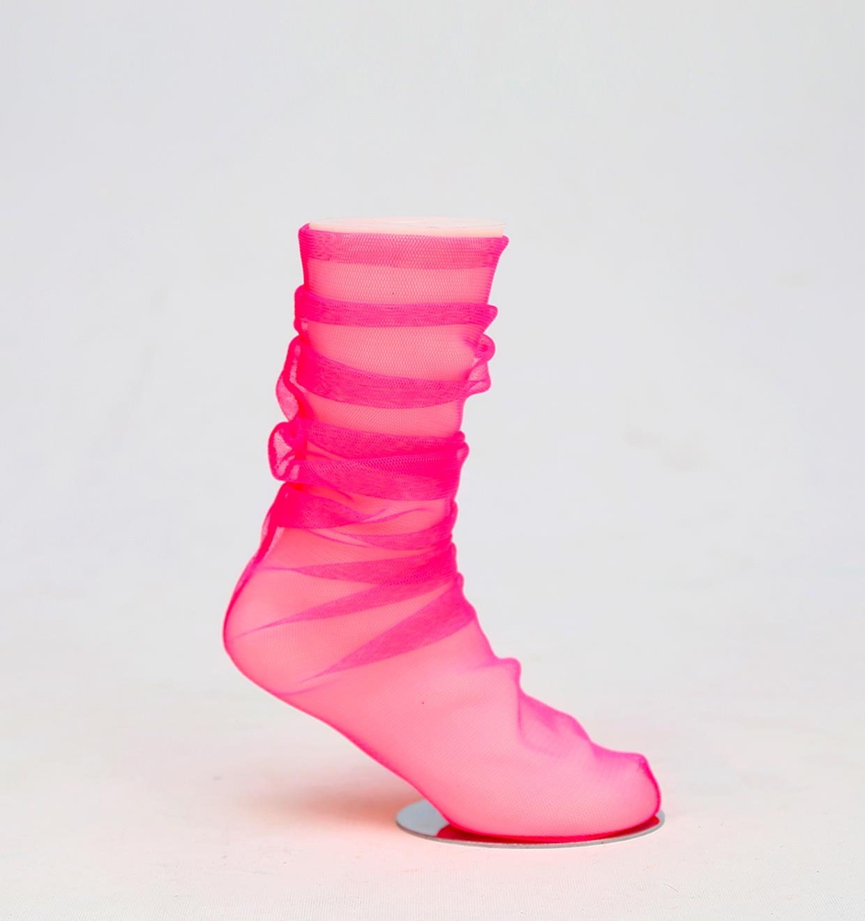 Neon Pembe Tül Çorap