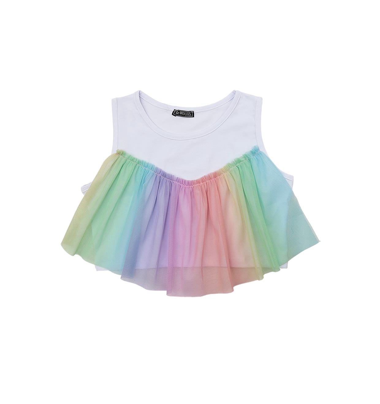 Ombre Tül Crop Top