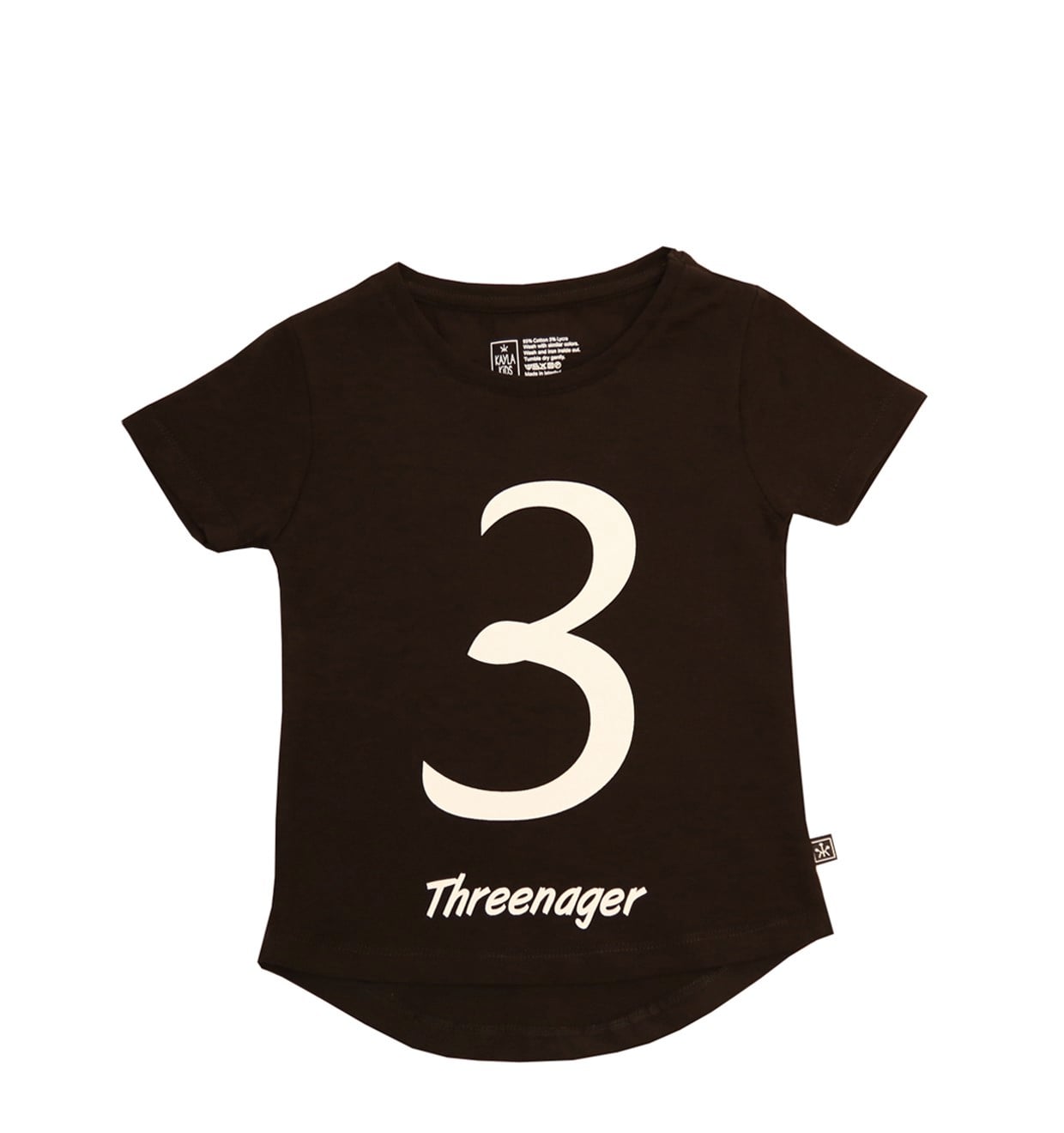 3 yaş 'Threenager' T-shirt / Siyah