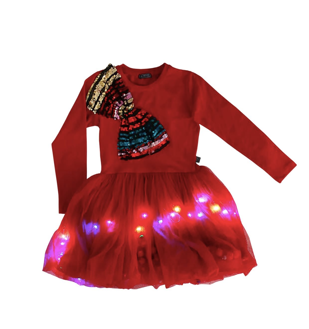 Bowtastic Işıklı Pompomlu Elbise