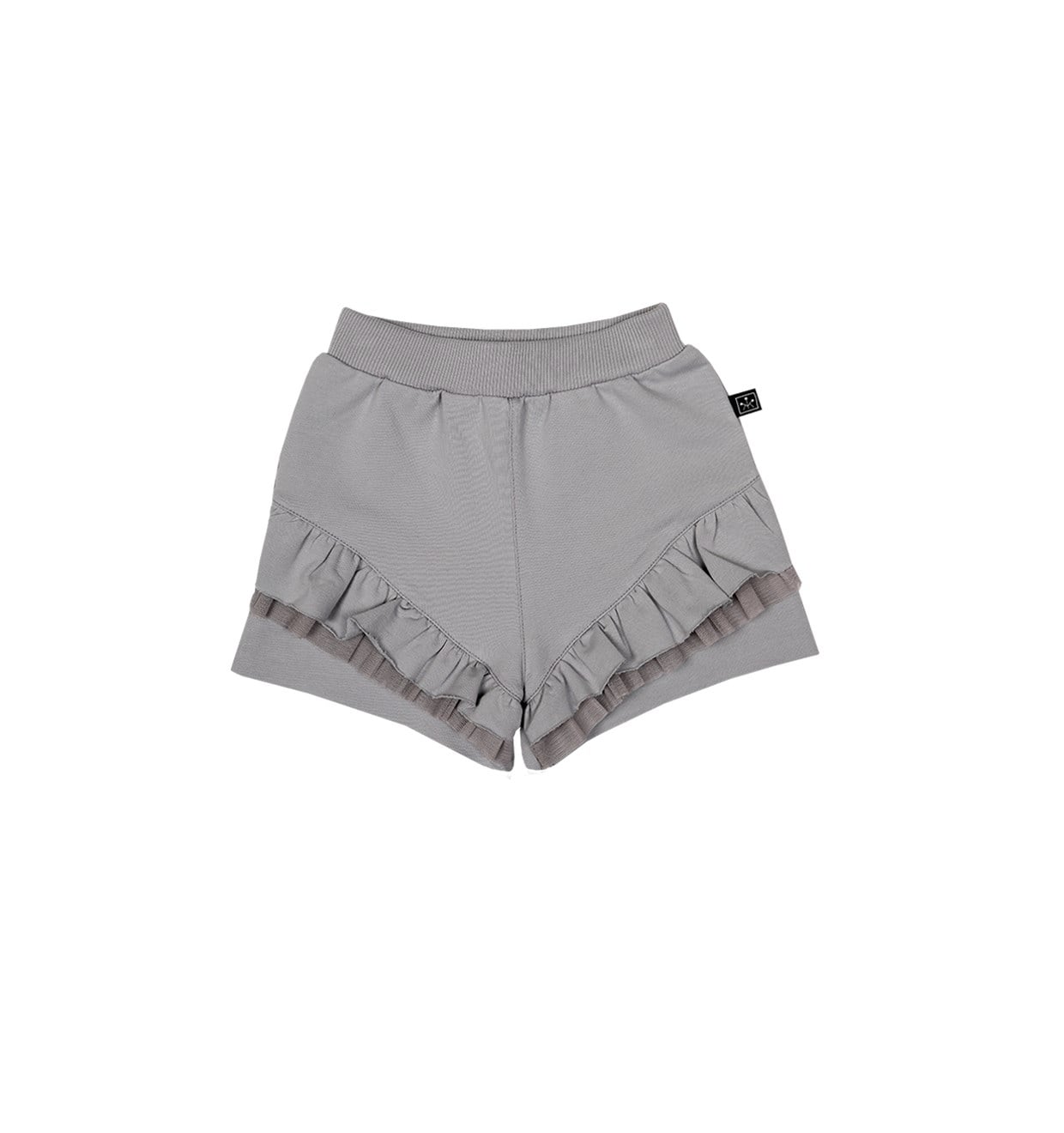 Groovy Grey Ruffle Shorts