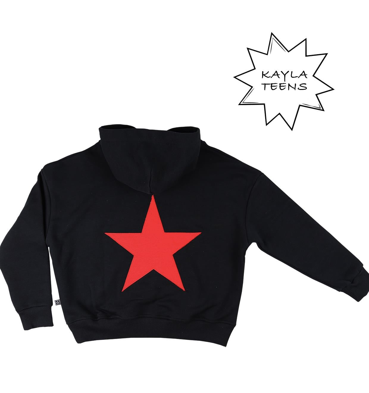 Kayla Teens - Yıldızlı Hoodie / Siyah