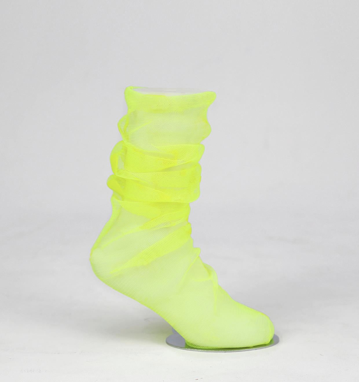 Neon Sarı Tül Çorap