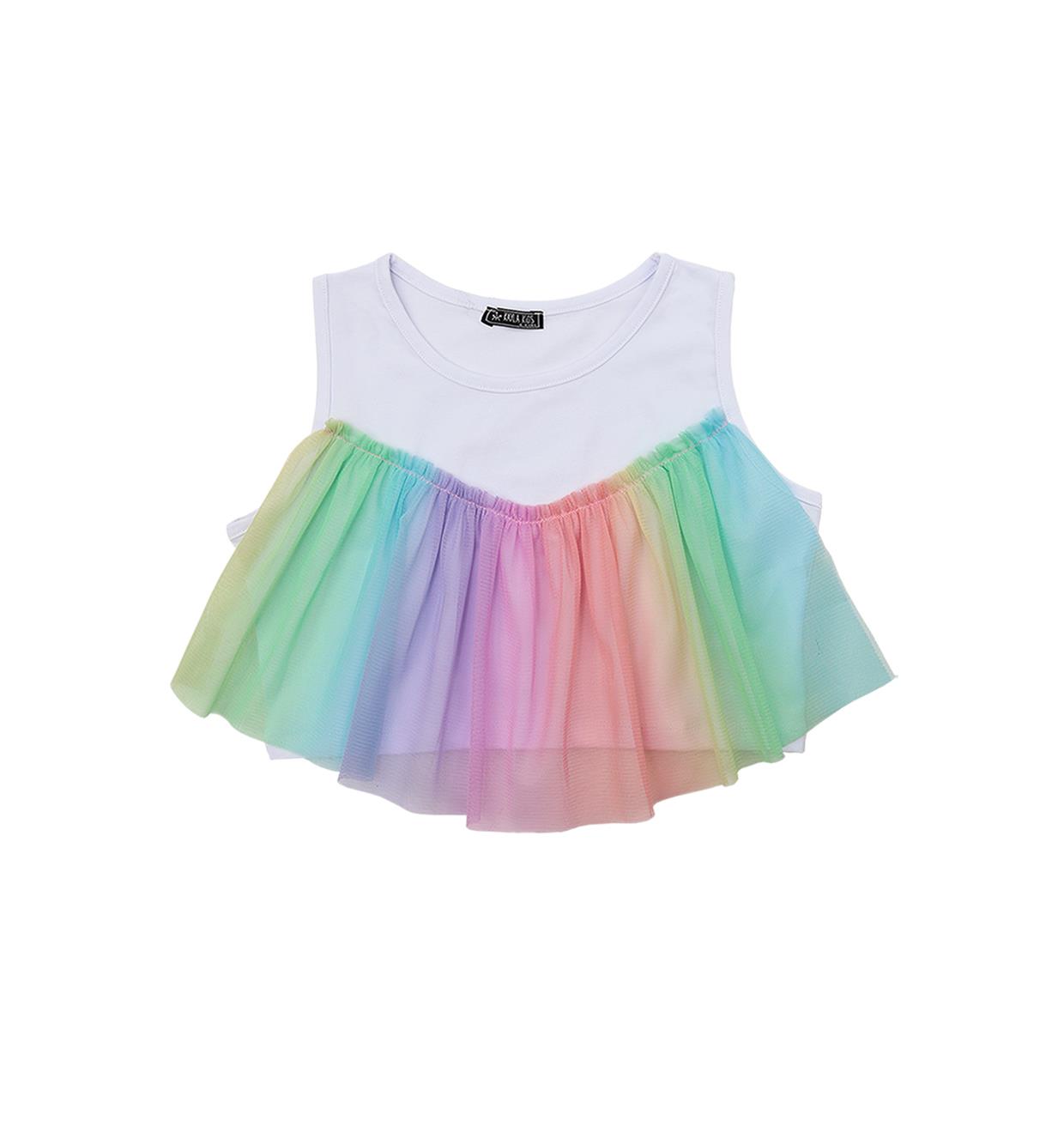 Ombre Tül Crop Top