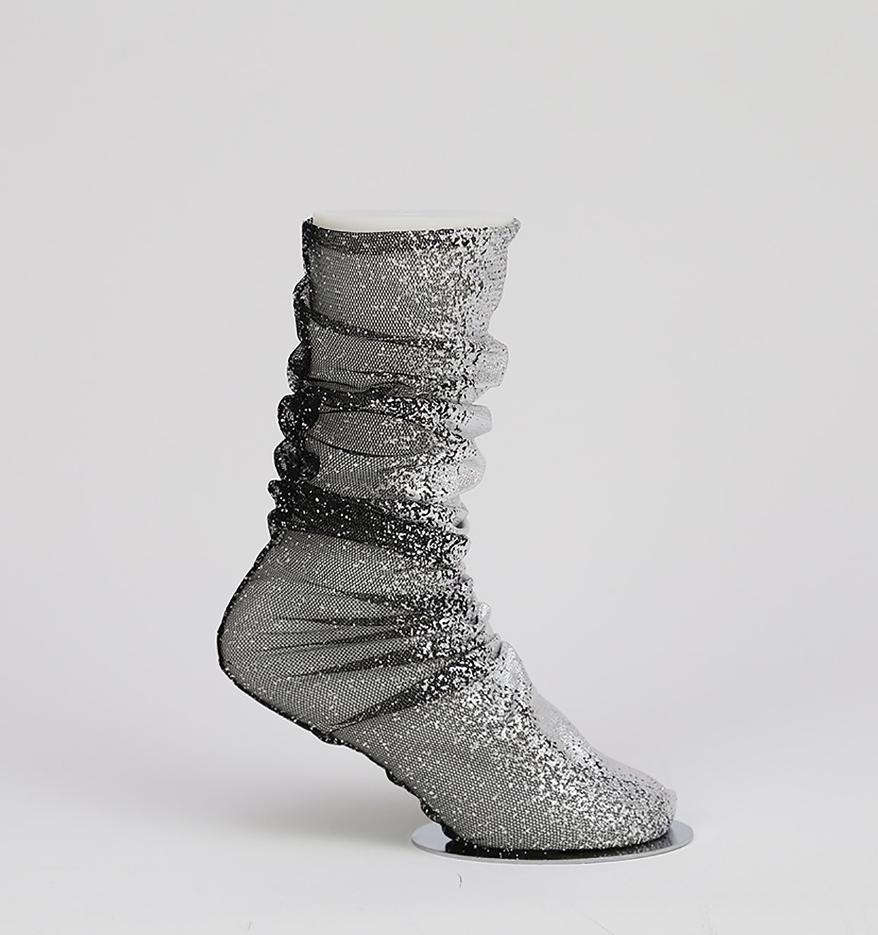 Silver Metallic Tül Çorap