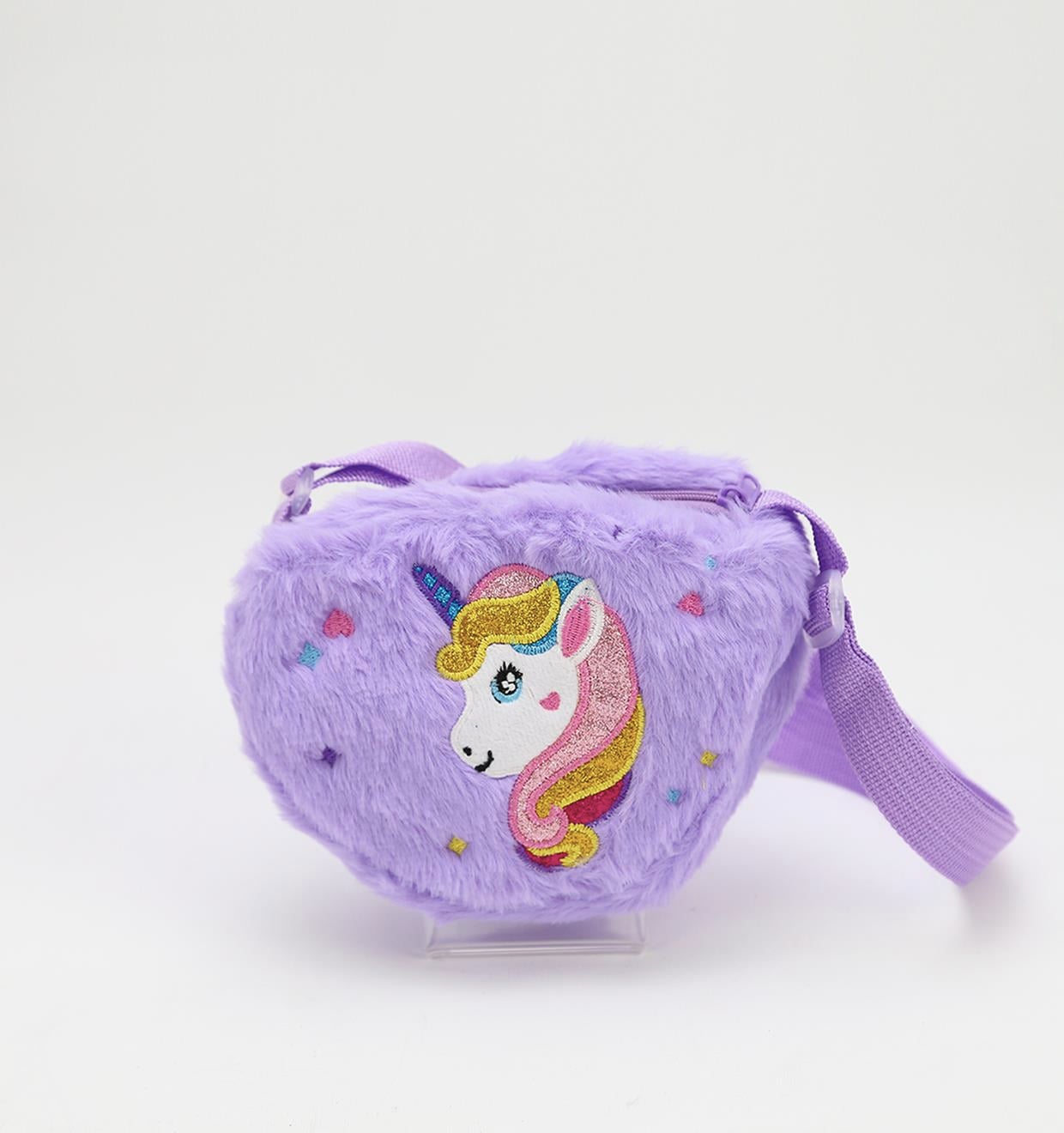 Unicorn Mini Kürk Askılı Çanta / Mor