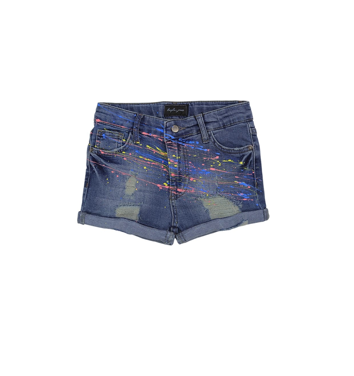Vintage Ripped Splash Denim Shorts