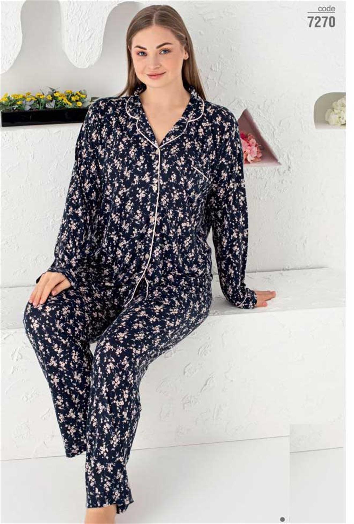 Çağrı Kadın Düğmeli Pijama Takımı 7272