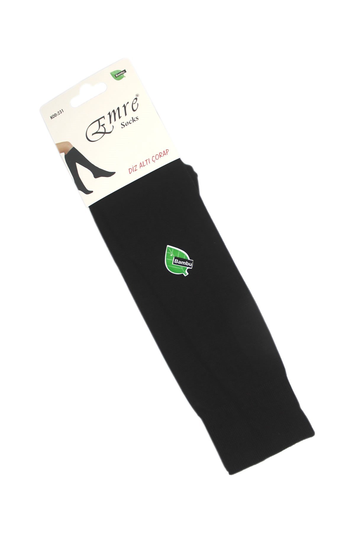 Emre Viscose Bambu Kadın için Diz Altı Çorap Siyah 231 | YoncaToptan