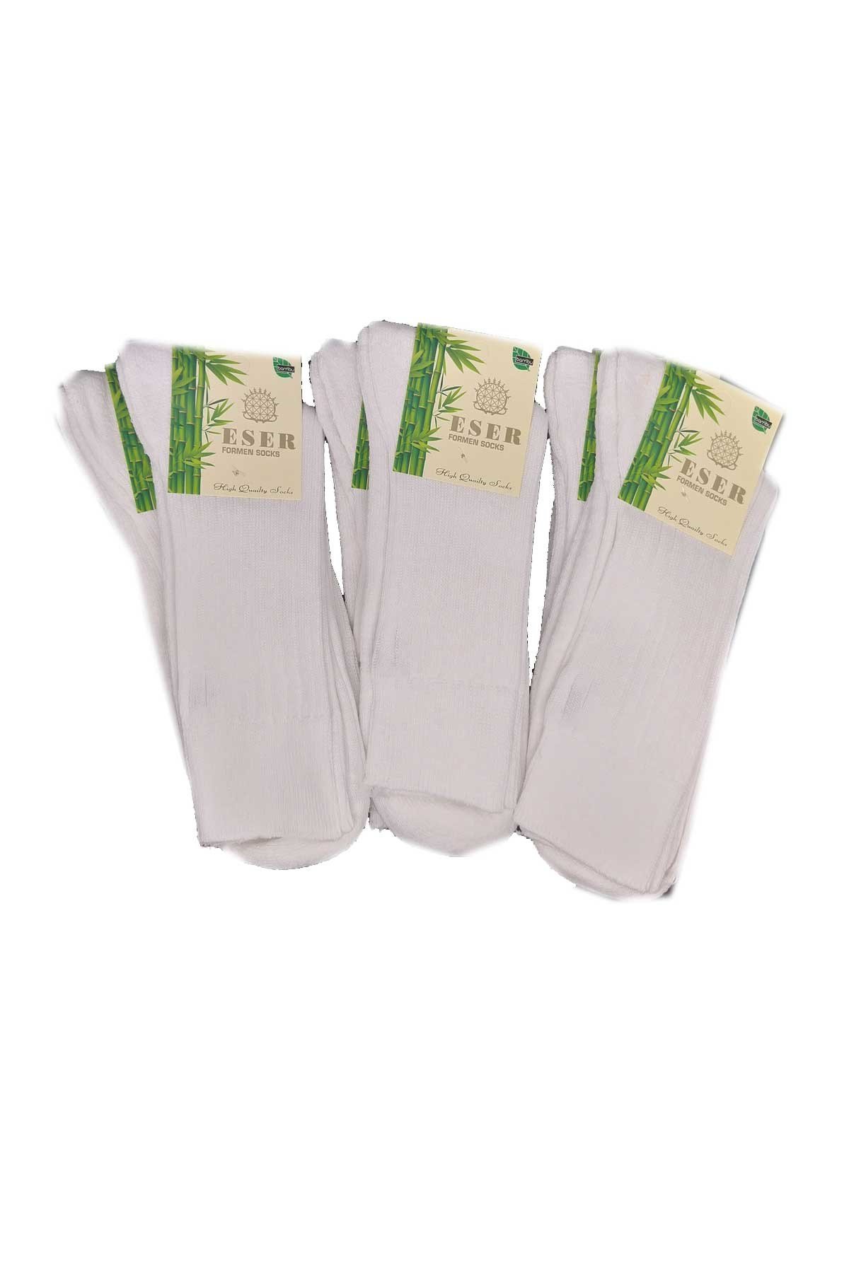 Eser Erkek Beyaz Çift Taban Havlu Çorap