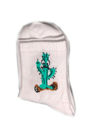 Kolej Kız Kaktüs Desenli Çorap