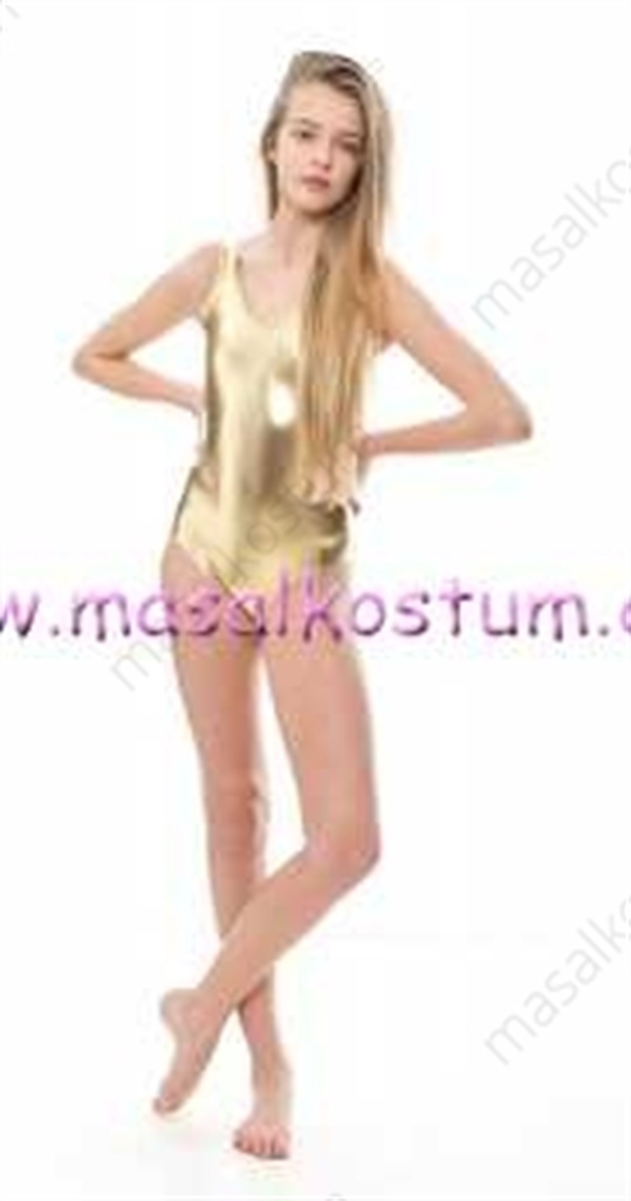 Askılı Altın Mayo Lame Kumaşından