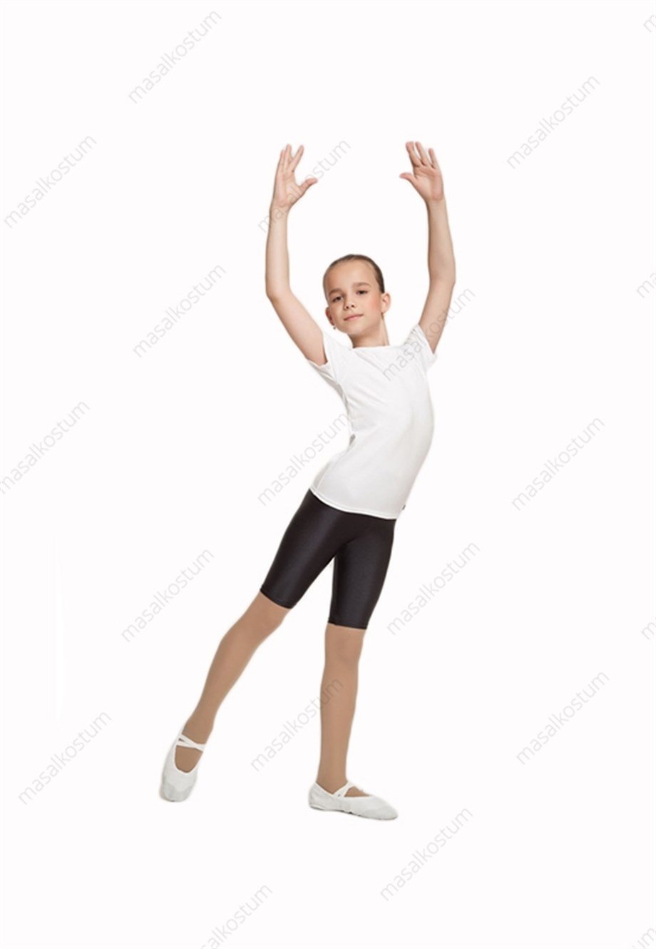 Diz Üstü Tayt Çocuk Cimnastik Dans Poliamid GYM-106