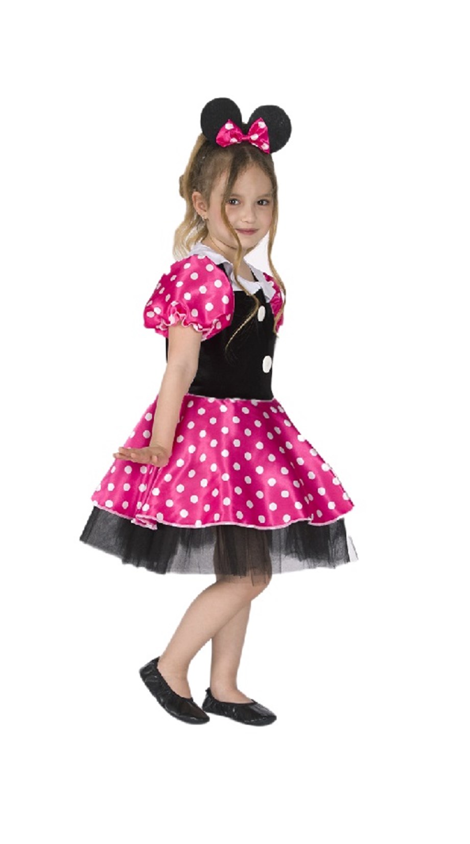 Minnie Mouse Kız Çocuk Elbise ve Taç Kostüm seti MSL-71