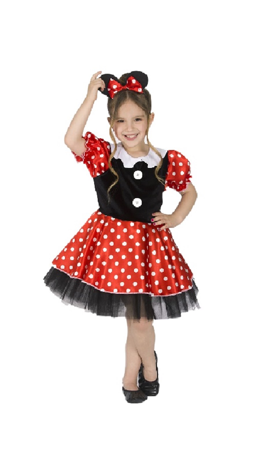 Minnie Mouse Kız Çocuk Elbise ve Taç Kostüm seti MSL-71