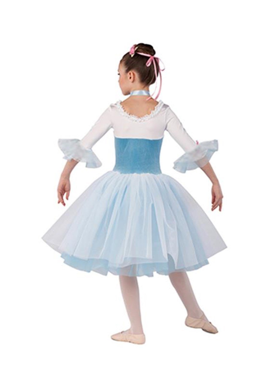 Romantik Yarım Kol Tütü Bale Dans Kostümü BLU-09