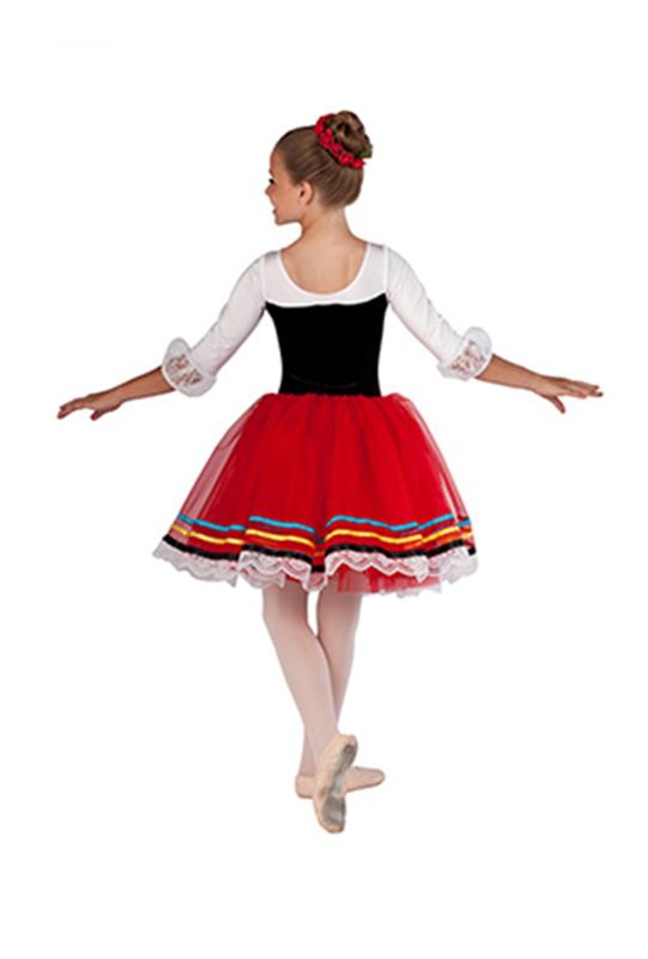 Tarantella Uzun Kollu Dans Bale Kostümü BLU-11