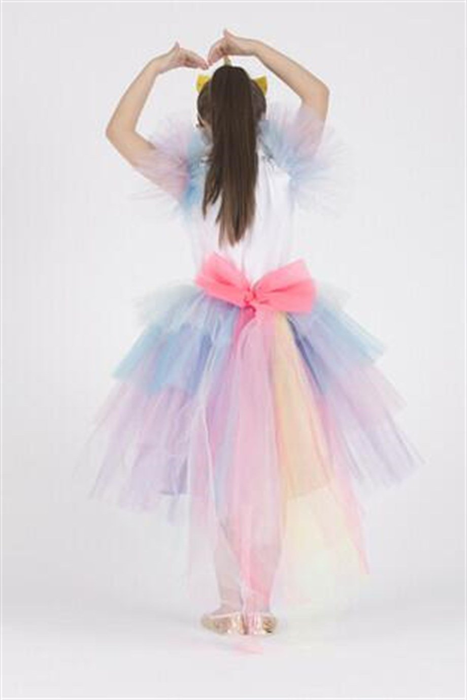 Unicorn Kız Çocuk Elbise ve Taç Kostüm Seti  MSL-68