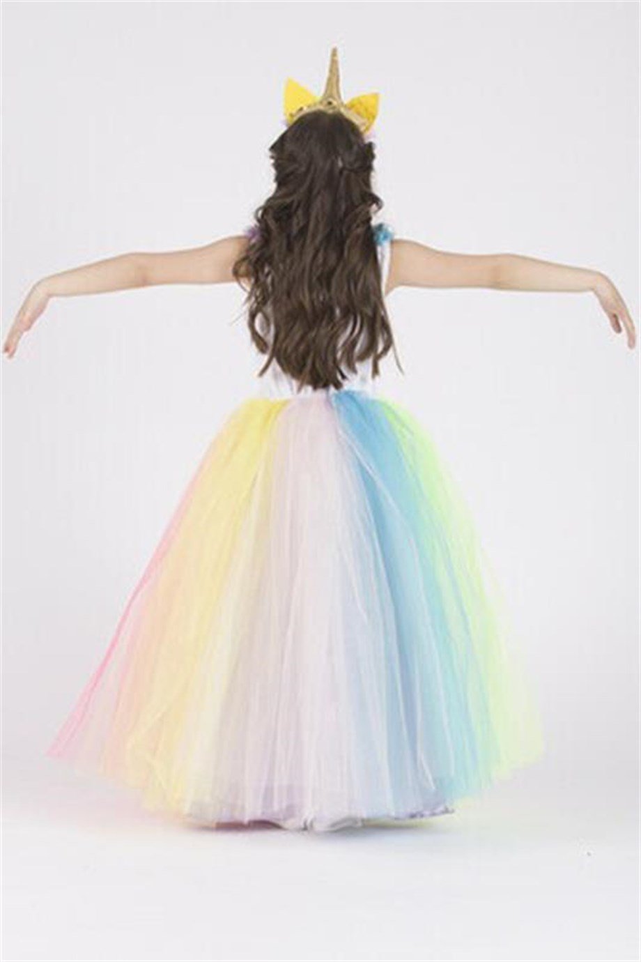 Unicorn Poni Kız Çocuk Elbise Kostüm Uzun  MSL-67