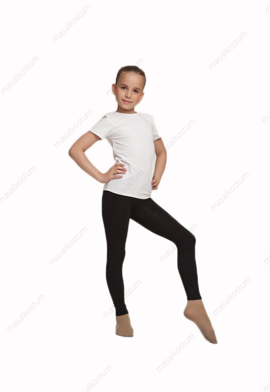 Uzun Tayt Çocuk Cimnastik Dans Poliamid GYM-102