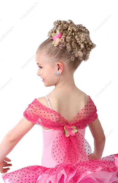 Çiçekli Bale Dans Tütü Kısa Kostüm BLK-18