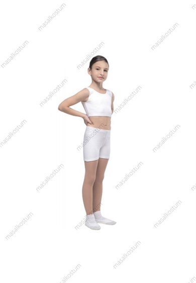 Tayt Kısa Çocuk Cimnastik Dans Bale Koton GYM-109