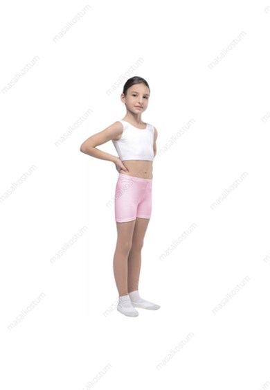 Kısa Tayt Çocuk Koton Pembe