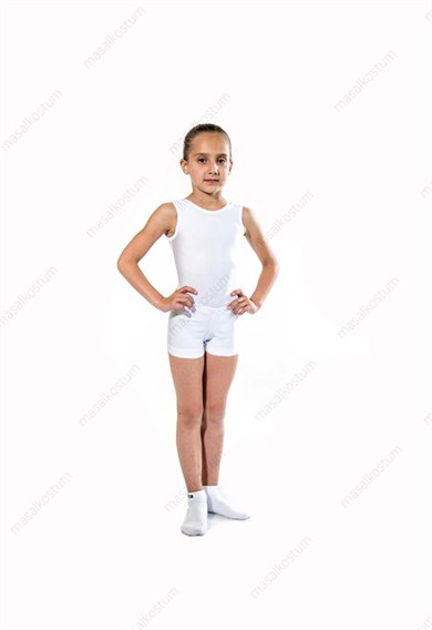 Kısa Tayt Çocuk Cimnastik Dans Poliamid GYM-108