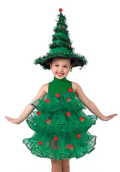 Noel Ağacı Kız Çocuk Kostümü NL-19