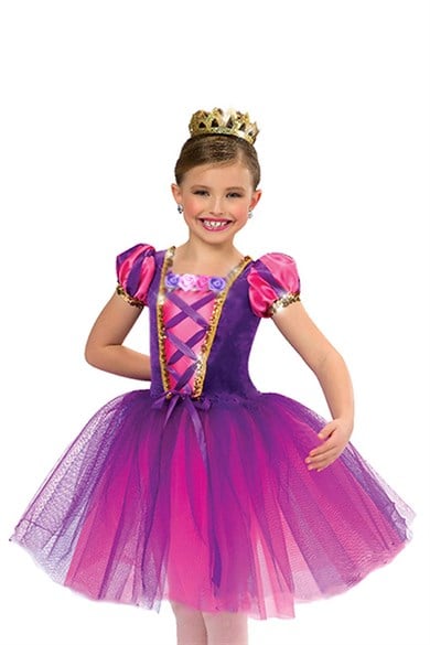 Rapunzel Prenses Uzun Tütü Bale Çocuk Kostümü PS-12