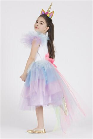 Unicorn Kız Çocuk Elbise ve Taç Kostüm Seti  MSL-68