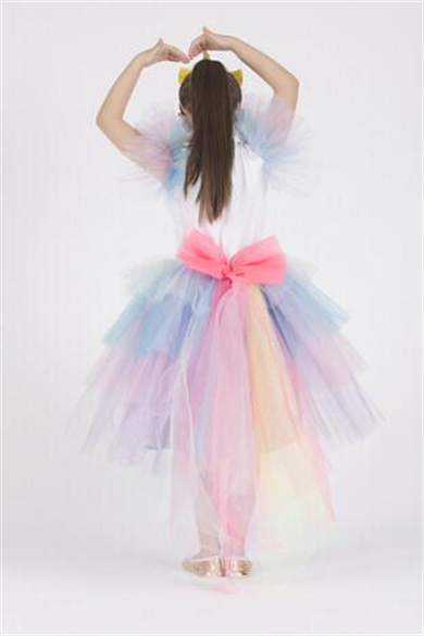 Unicorn Kız Çocuk Elbise ve Taç Kostüm Seti  MSL-68