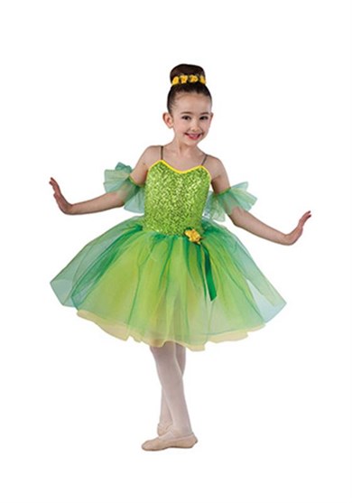 Yeşil Uzun Tütü Bale Dans Kostümü BLU-04