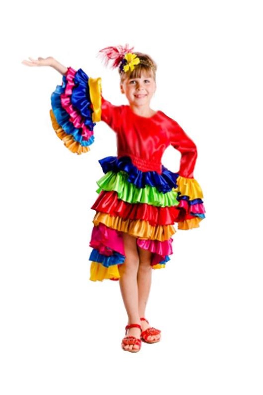 Brezilya Kız Samba Çocuk Dans Kostümü UK-18 | masalkostum.com