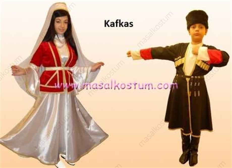 Kafkas Yöresel Kıyafeti Kız Kostümü FLK-13 | masalkostum.com