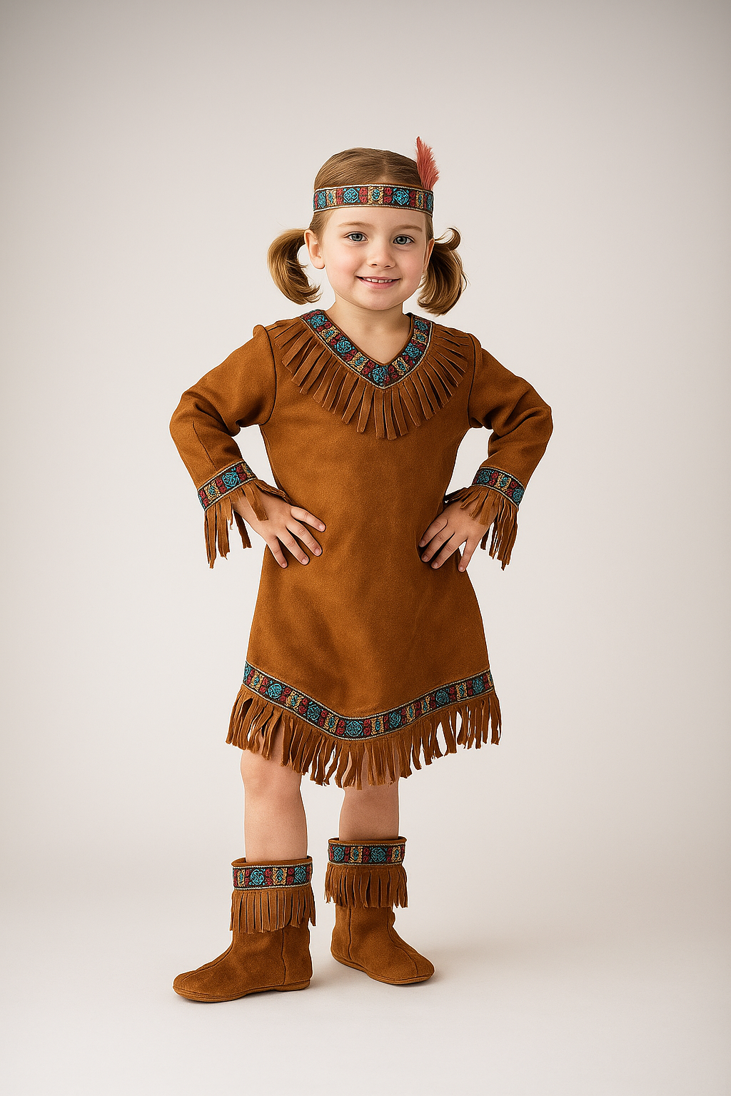 Kızılderili Kız Çocuk Kostümü UK-14