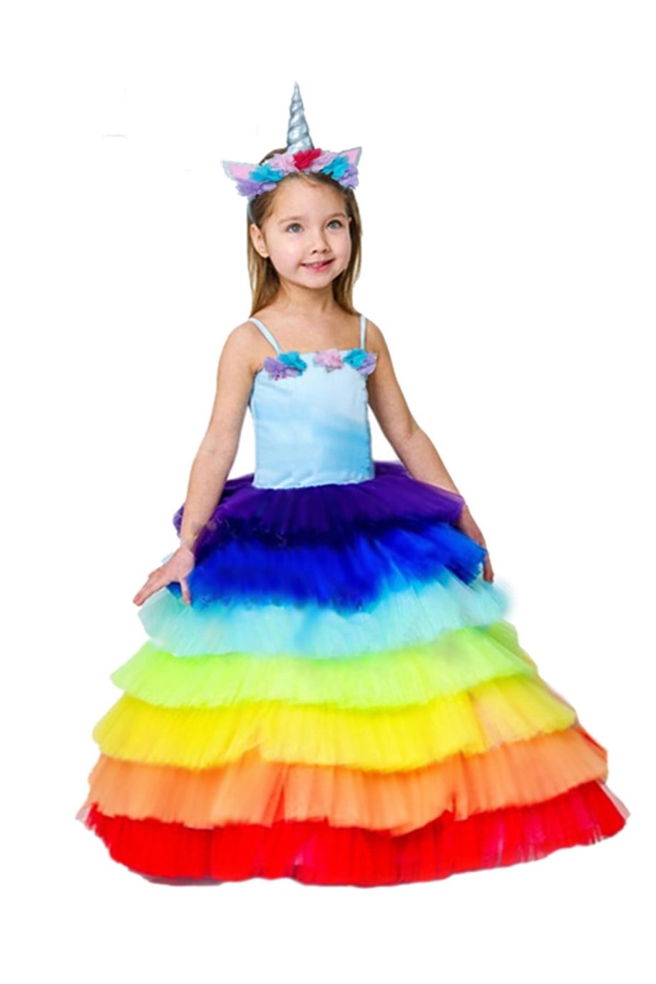 Unicorn Rainbov Kız Çocuk Kostümü PS-36