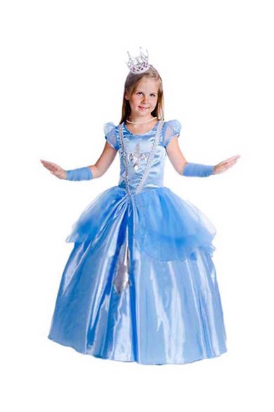 Mavi Prenses Çocuk Kostümü PS-05