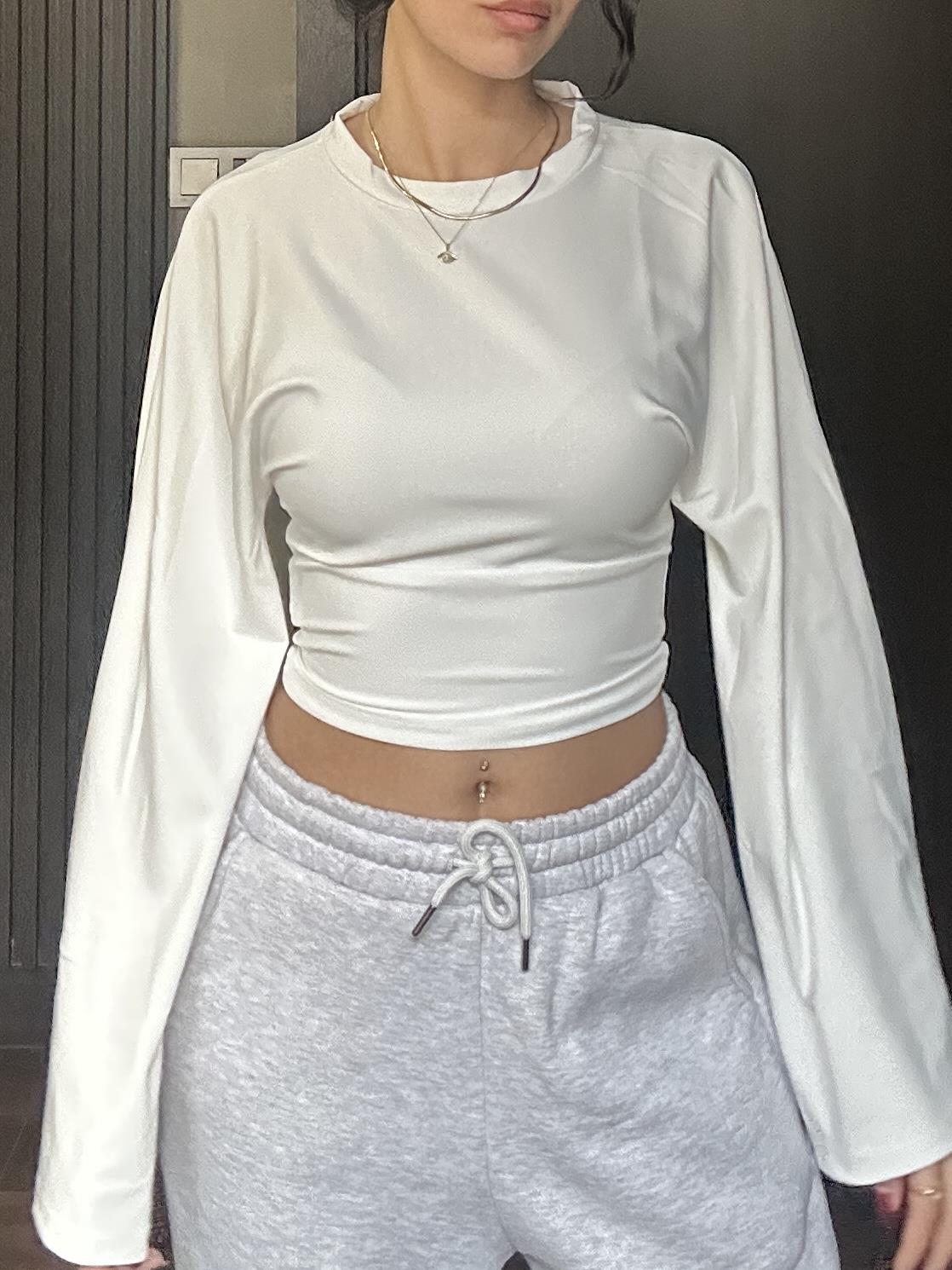 BEL KORSELİ BEYAZ İSPANYOL KOL BODY