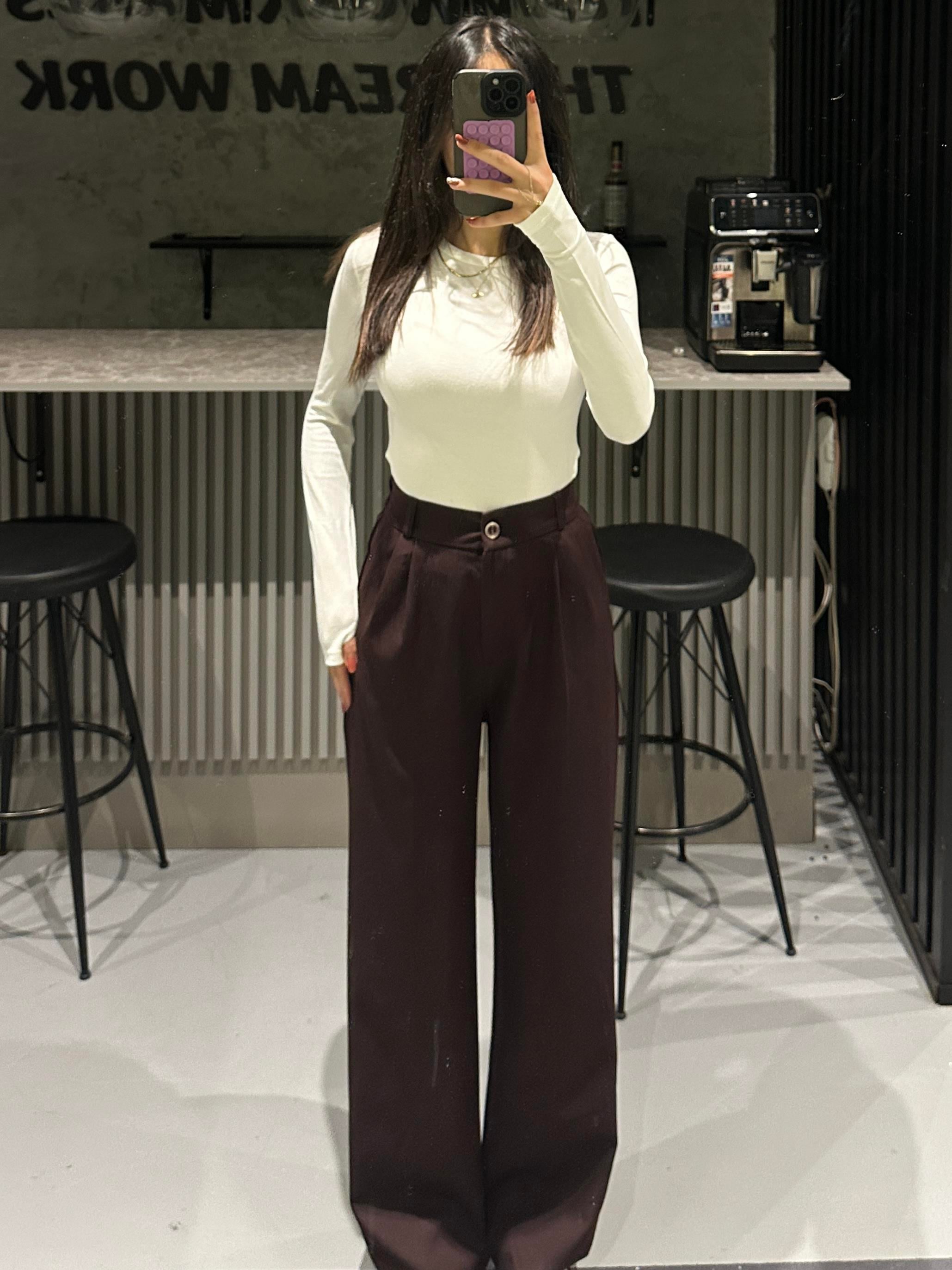 BORDO CEPLİ KUMAŞ PANTOLON