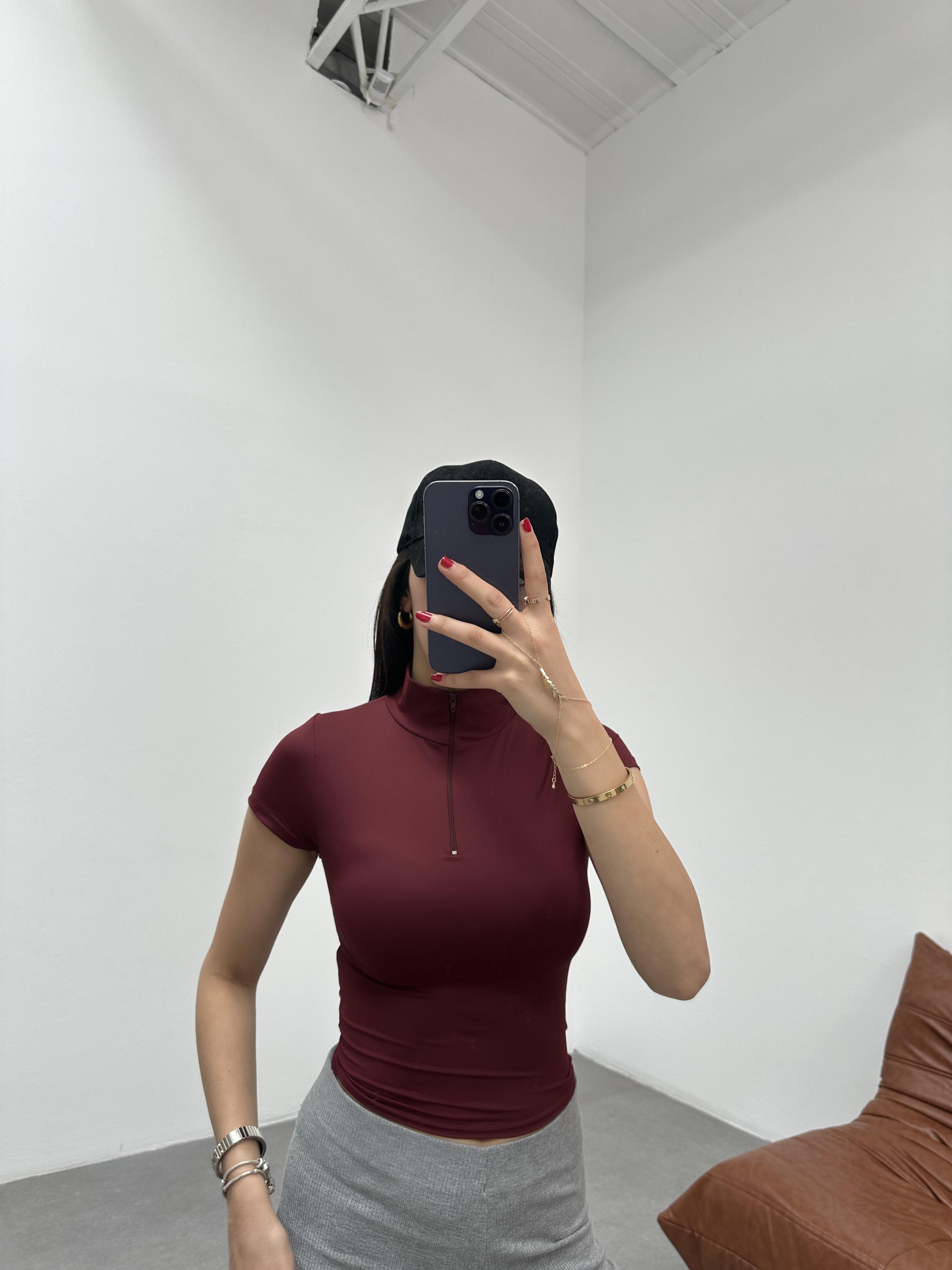 BORDO TOUCHZIP KISA KOL  BODY