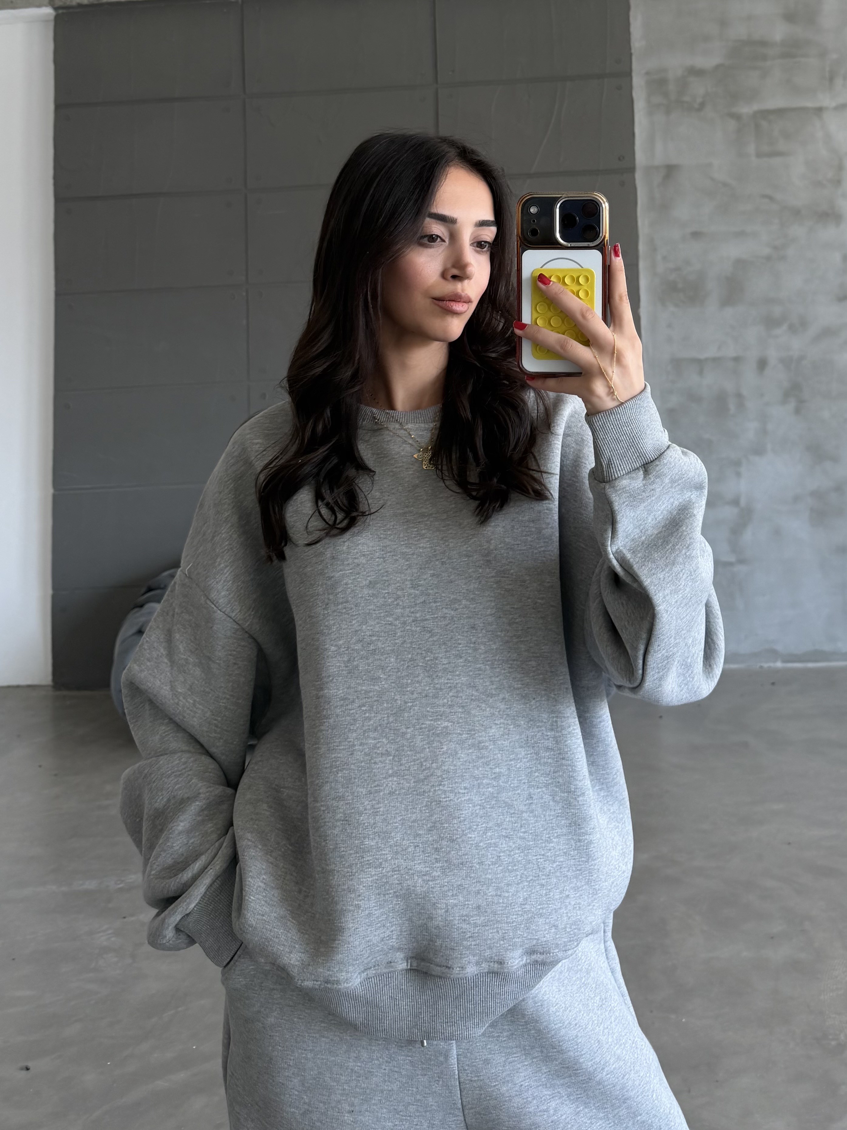 FC GRİ BİSİKLET YAKA 3 İPLİK SWEATSHIRT